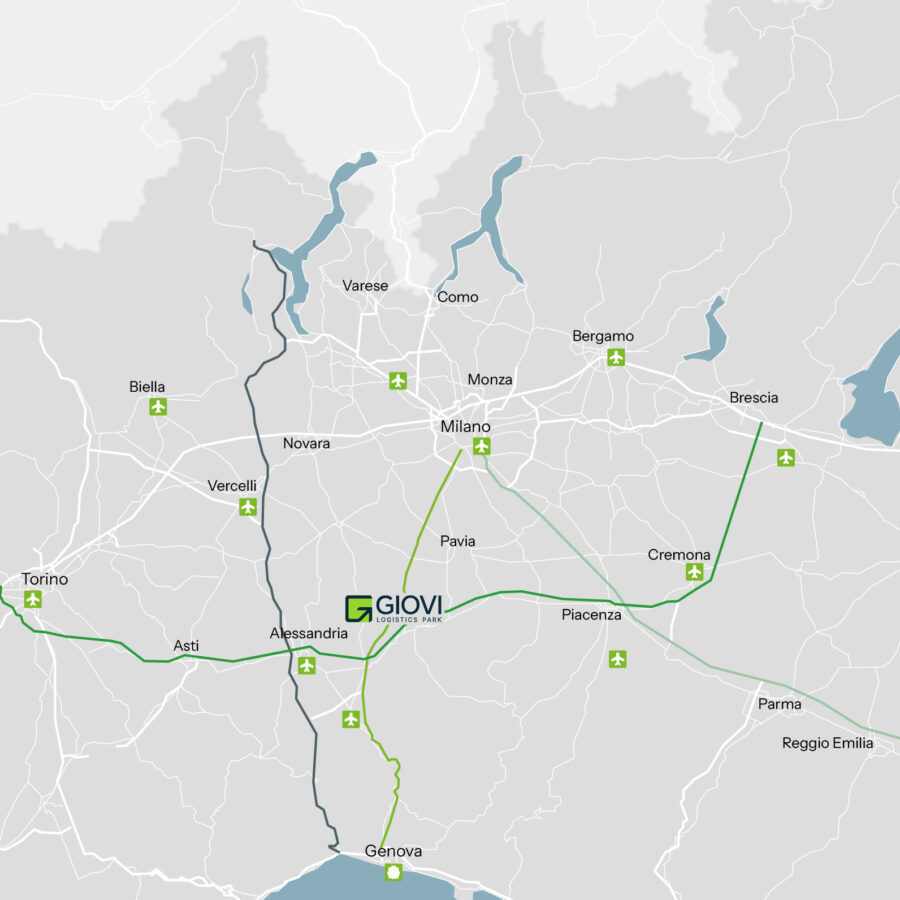 Mappa connessioni nord ovest italia giovi logistics park - Giovi Logistics Park