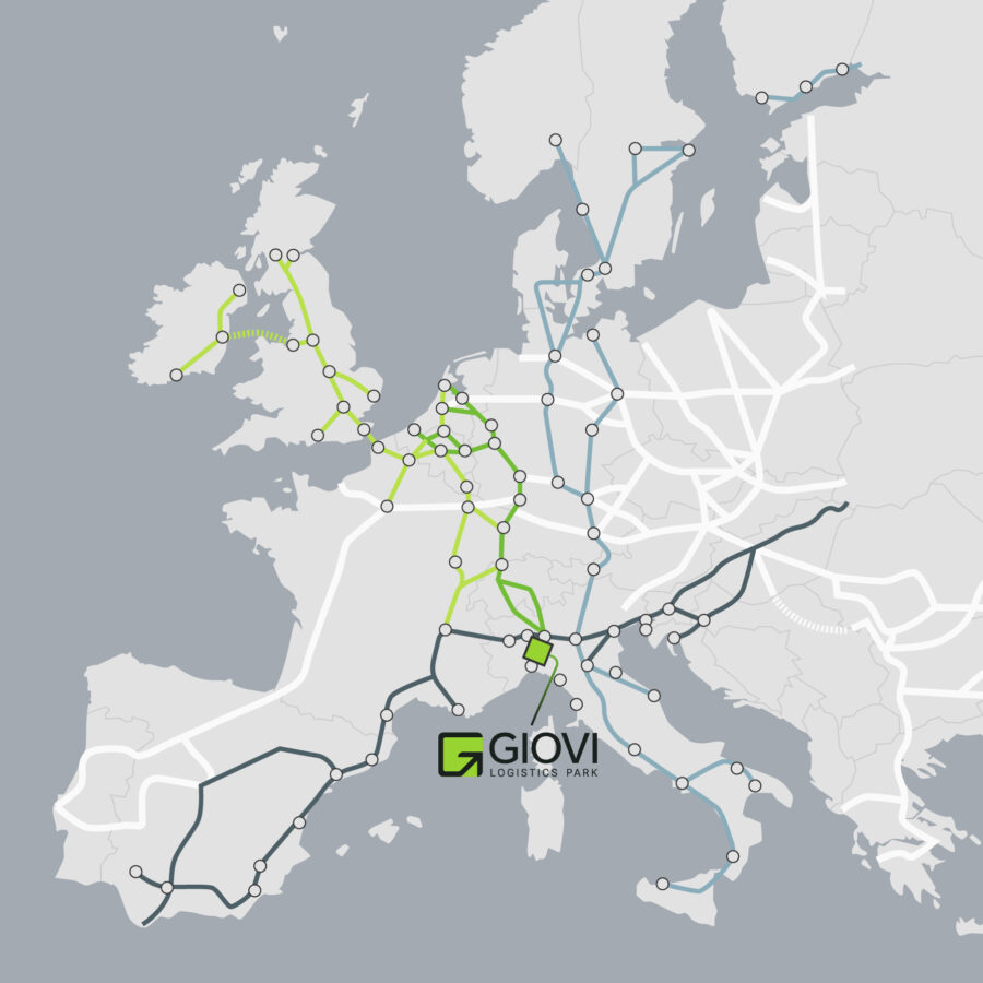 Mappa rete di trasporto connessioni internazioni giovi logistics park - Giovi Logistics Park